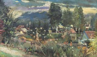 S. Sudjojono - Pagi di Sinagalih Megamendung (Morning at Sirnagalih Megamendung)