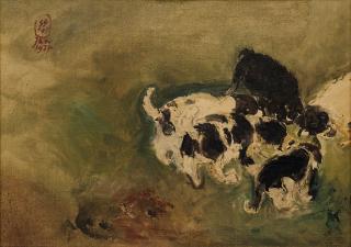 S. Sudjojono - Puppies