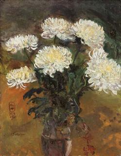 S. Sudjojono - White Chrysanthemums