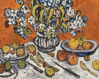 Sacha Moldovan - Still Life with Flowers and Fruit