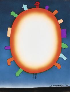 Sadamasa Motonaga - Above Is Red And Oval Red