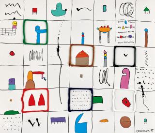 Sadamasa Motonaga - Bumps in Six Colours(Painted in 1987)