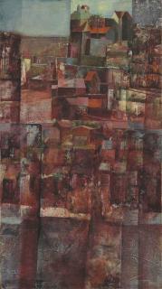 Sadanand Bakre - Untitled (Landscape With Houses)