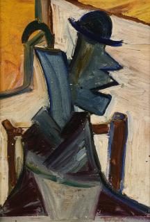 Sadanand Bakre - Untitled (Man with Bowler Hat)