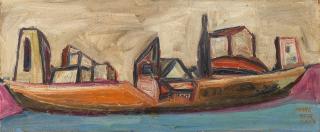 Sadanand K. Bakre - Untitled (Riverside Scene)