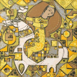 Sadegh Tabrizi - Lady on Horse
