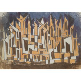 Sadequain - Untitled (Abstract Landscape)