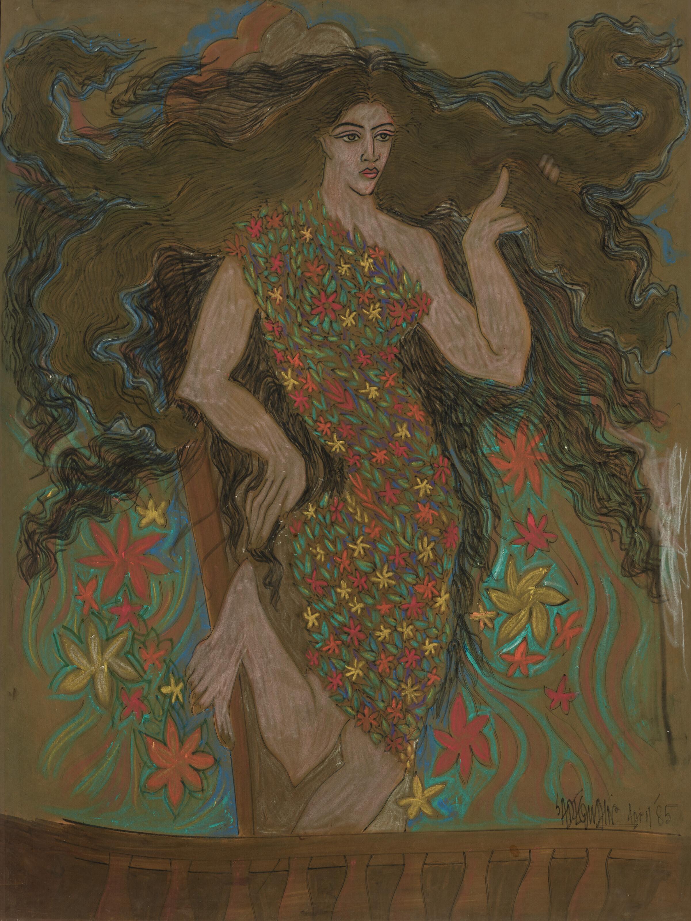 Sadequain - Untitled (Spring is Her Attire)