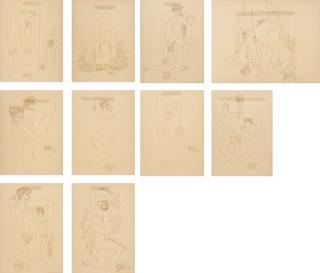 Sadequain - Untitled (Ten Drawings)