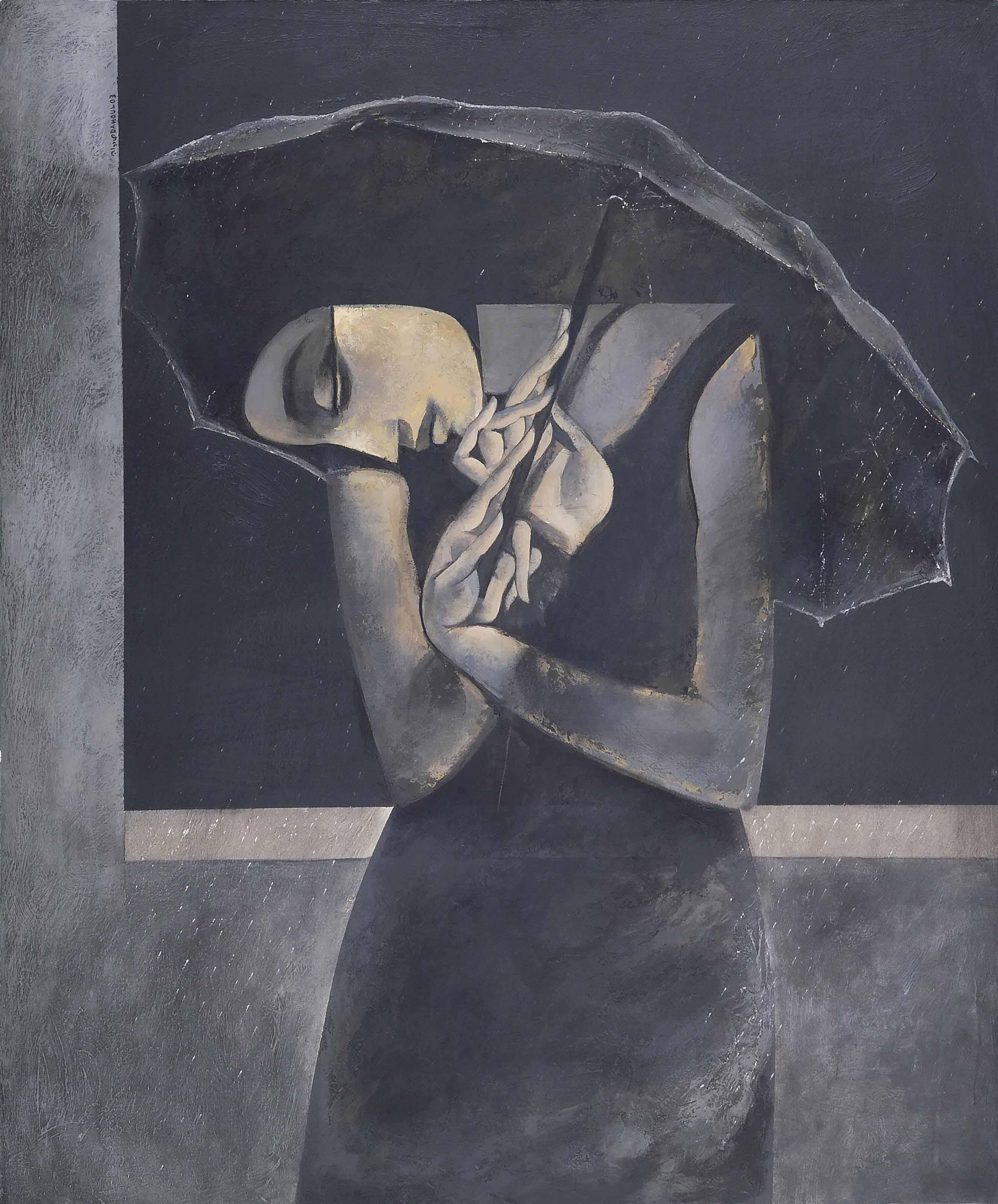 Safwan Dahoul - Untitled (Woman Standing In The Rain)