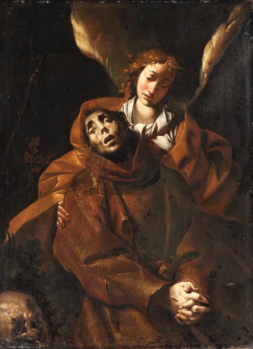 Saint Francis supported by an angel