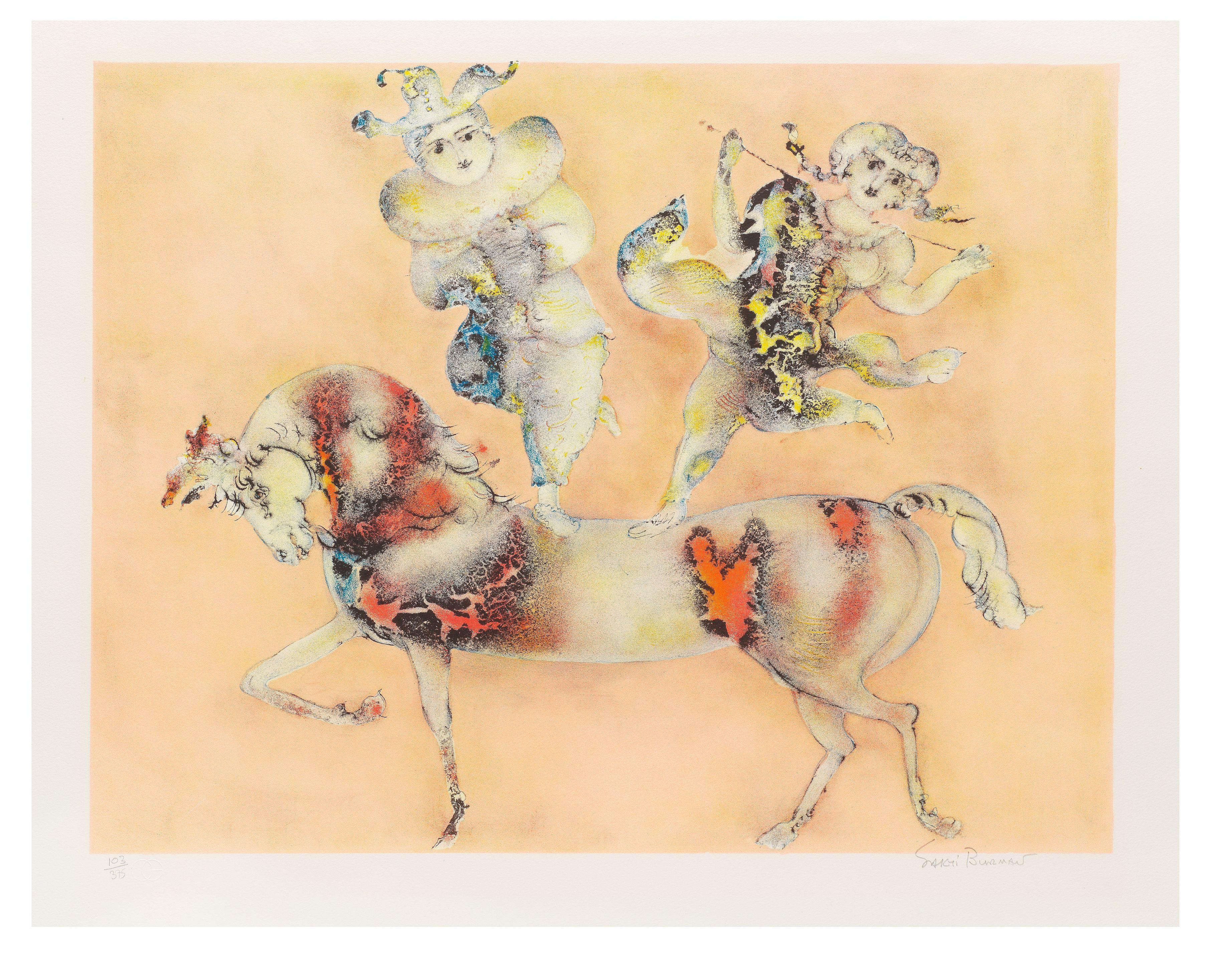 Sakti Burman - Untitled (Jester & Acrobat)