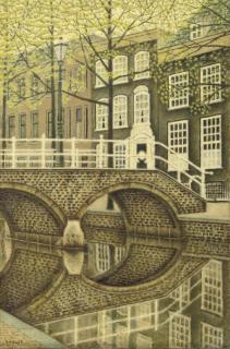 Sal Meijer - Bridge at the Oudezijds Voorburgwal, Amsterdam