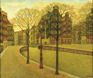 Sal Meijer - Houses along an Amsterdam canal