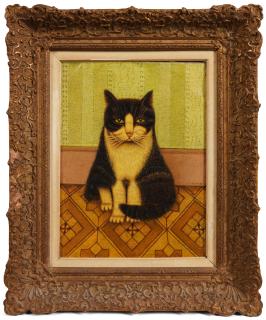 Sal Meijer - Portrait of a Cat on Parquet Floor Sight