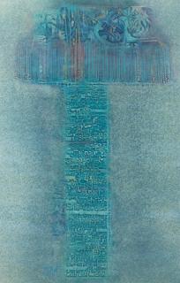 Saleh Al-Jumaie - Calligraphy in Blue