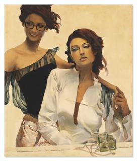 Salman Toor - Nina Q and Nina X with Pearls