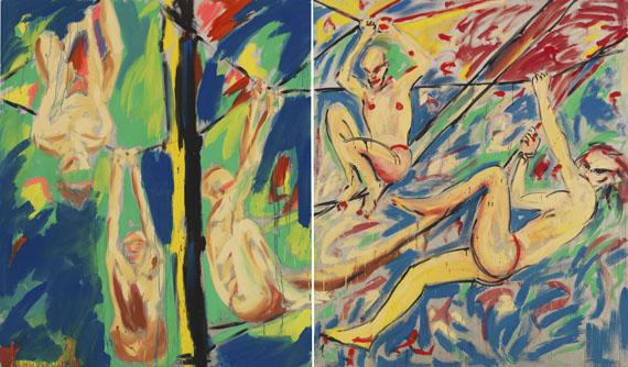 SALOME - Gemeinschaftsarbeit mit Luciano Castelli. Seiltänzer (Diptychon)