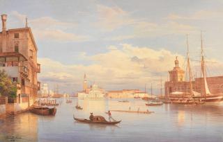 Salomon Corrodi - A view of San Giorgio Maggiore from The Grand Canal