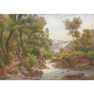 Salomon Corrodi - Cascate Nella Campagna Romana