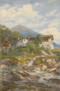 Salomon Corrodi - Sägerei In Berglandschaft