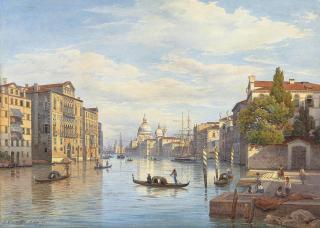 Salomon Corrodi - The Grand Canal and the Basilica of Santa Maria della Salute, Venice