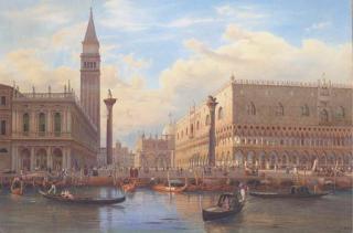 Salomon Corrodi - The Piazzetta, St Marks, and Doge\'s Palace, Venice