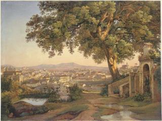 Salomon Corrodi - View of Rome From The Janiculum, Tasso\'S Oak In The Foreground