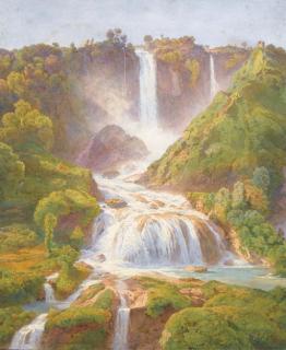 Salomon Corrodi - Vue des cascades de Tivoli