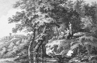 Salomon Gessner - Folge von 8 Bll.: Arkadische Landschaften.