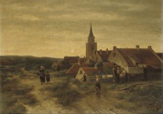 Salomon Leonardus Verveer - Figures in the dunes of Scheveningen