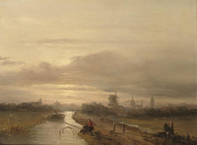 Salomon Leonardus Verveer - Fishing In The River