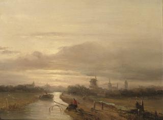 Salomon Leonardus Verveer - Fishing In The River