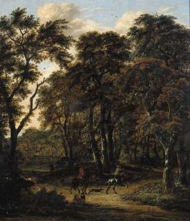 Salomon Rombouts - A hunting party in a wood