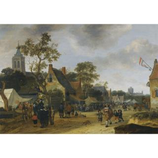 Salomon Rombouts - A Village Kermesse With Numerous Figures And Market Stalls