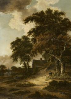 Salomon Rombouts - Waldlandschaft am Dorfrand.