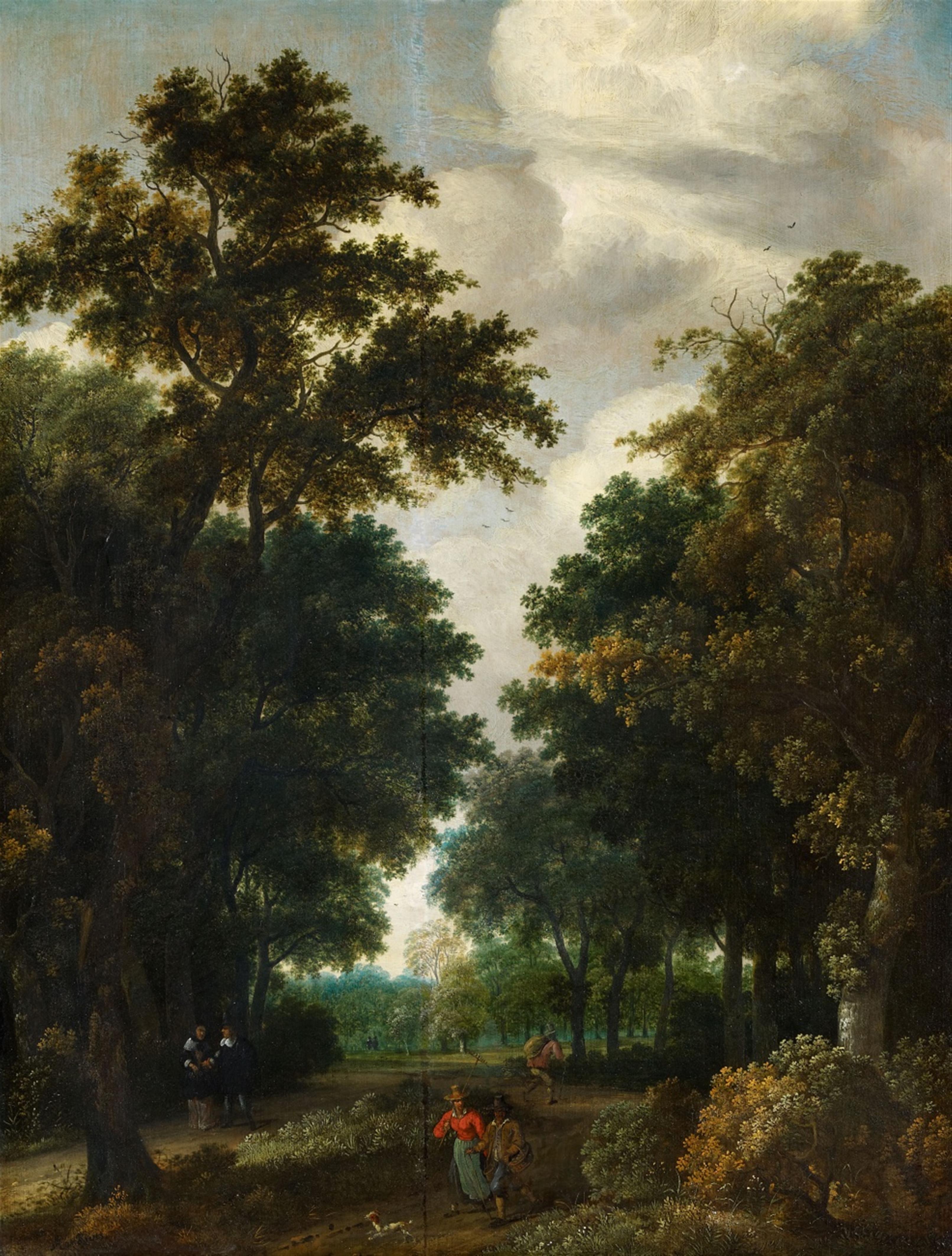 Salomon Rombouts - Waldlandschaft mit verschiedenen Staffagefiguren