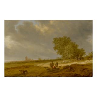Salomon Van Ruysdael - A Dune Landscape With Figures And A View Of Nijmegen Cathedral