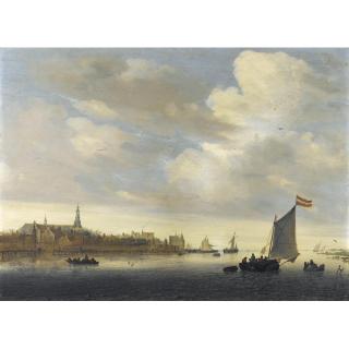 Salomon Van Ruysdael - A River View With The Town Of Weesp