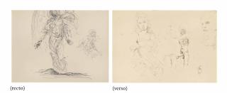 Salvador Dalí - Ange annonciateur (recto); Madone et dessin érotique (verso)