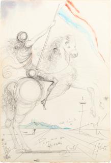 Salvador Dalí - Cavalier Avec Bannière Française