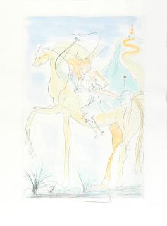 Salvador Dalí - Couple on Horseback (Couple à Cheval), from Suite mythologique nouvelle