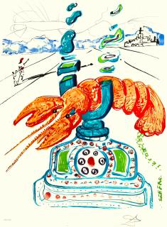 Salvador Dalí - Cybernetic Lobster Telephone, from Imagination and Objects of the Future