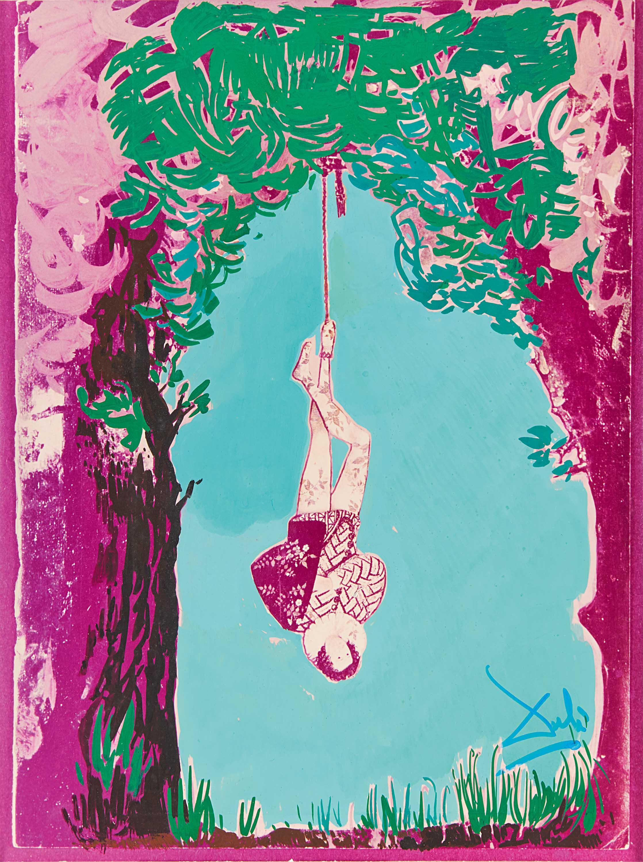 Salvador Dalí - Estudi per a cartes de Tarot-El Penjat.