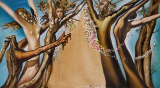 Salvador Dalí - Étude pour une toile de fond pour Tristan Fou (Acte I)