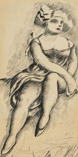 Salvador Dalí - Femme assise (recto); Nu debout (verso)