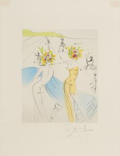 Salvador Dalí - Femmes-fleurs au piano (Aus: Hippies).