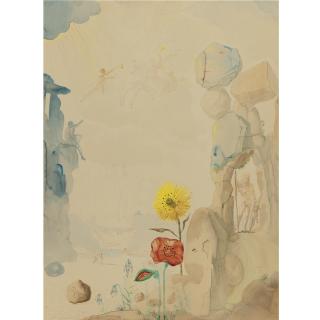 Salvador Dalí - Fleurs, Cavalier, Ange Annonciateur Et Bateau