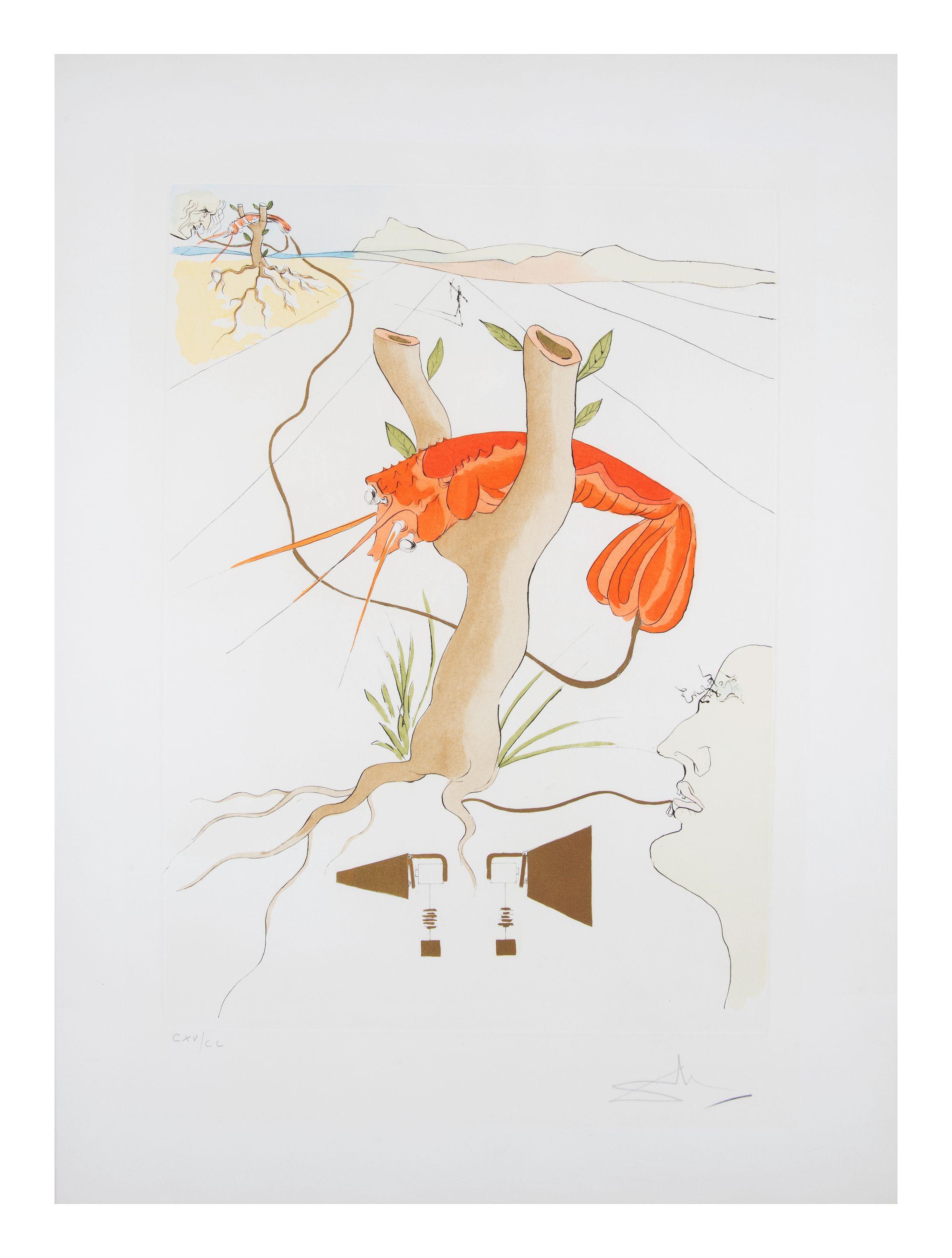 Salvador Dali - Hommage A Leonard De Vinci, Le Telephone, 1975