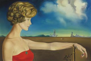 Salvador Dali - Jeune femme dans un paysage